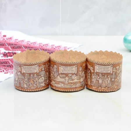 Paper form for cupcake, muffins and kulich "Lubyaya" 70 x 60mm, mix-2