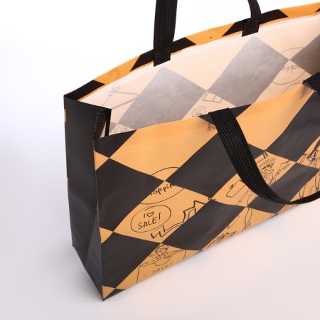 Bag without fastening, black/orange color-2