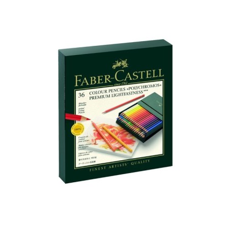 Pencils Faber-Castell Polychromos® 36 colors, in an artificial leather box