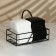 Ceramic set for spices on the metal stand “Line”, 2 pcs, the color is white-black