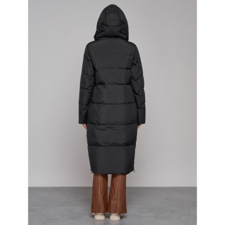 Coat insulated winter female, size 42, black color-3