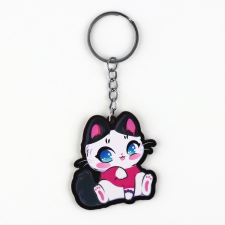 Keychain for keys with stickers in the set "cat", 4.7 x 10 cm-2