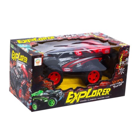 A radio -controlled “researcher” jeep works on batteries, red color-4