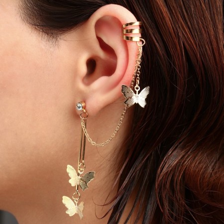 Earring "Kaff" butterfly, color gold