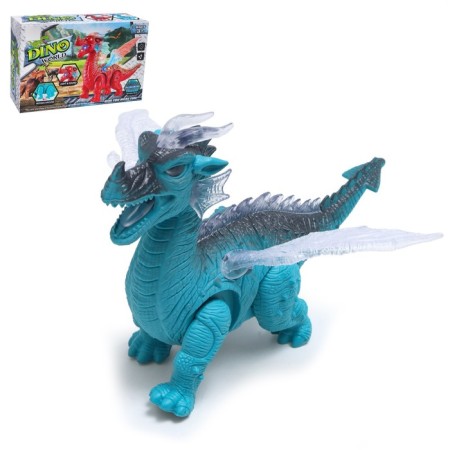 Dinosaur "Dragon", works on batteries, light and sound effects, blue color