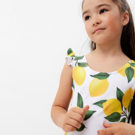 Children's swimsuit KAFTAN "Lemons", height 134-140 cm, white-4