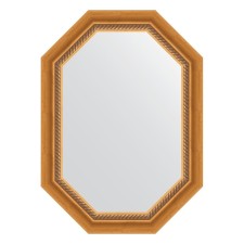Mirror in the baguette frame, aged gold with weaving 70 mm, 53x73 cm