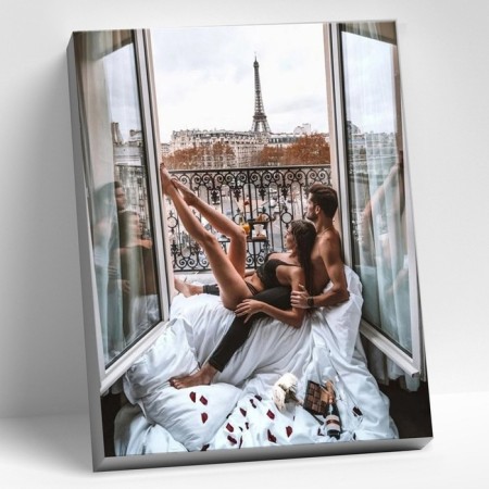 Picture on the numbers "Morning in Paris", 40 × 50 cm, 28 colors