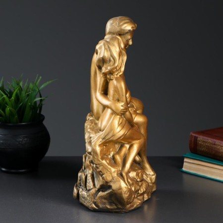 Figure "Lovers on Stone" gold 12x20x30cm-1
