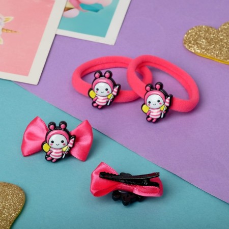 Hair set "Cute" (2 clamps 3.5 cm, 2 elastic bands) bee-2