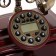 Retro telephone with a drawer, dark tree, 16x23x25 cm