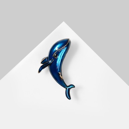 Brooch "Kit", blue color in gold-1