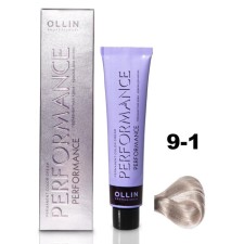 Крем-краска для волос Ollin Professional Performance, тон 9/1 блондин пепельный, 60 мл