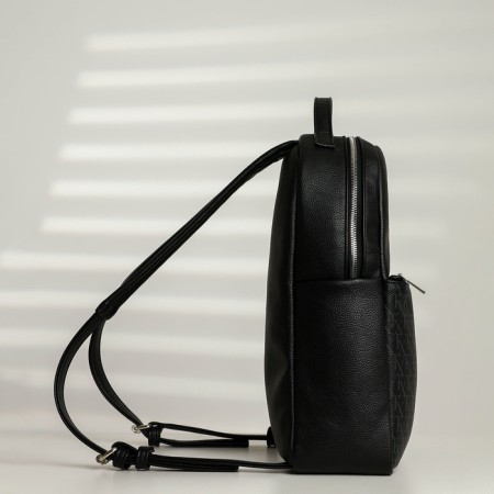 Women's backpack city, Textura, black color-2