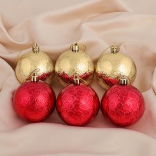 Set of balls plastic D-6 cm, 6 pcs 