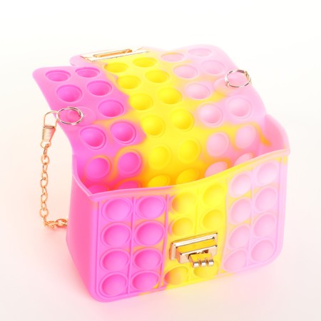 Baby bag on the castle, pink/yellow/raspberry color-2