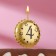 Candle in the cake on the skewer "Air Ball", the number 4, 3.5 cm, gold
