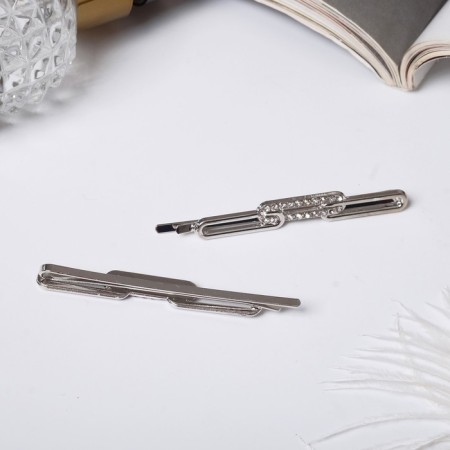 Invisibility for hair "Liberty" (set 2 pcs) Lights, 6 cm, silver-1