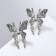 Earrings Metal "Butterflies" Fairytale, Silver Color
