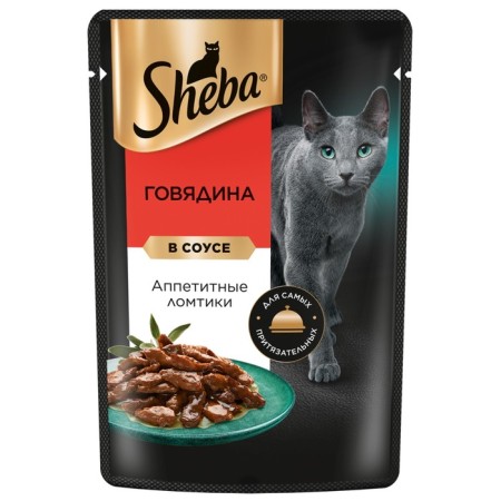 SHEBA wet food for cats, slices in beef sauce, spider, 75 g