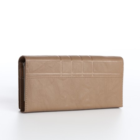 Women's wallet on magnet, beige color-1
