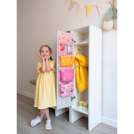 Pockets in the kindergarten "Kitty", 83x24 cm, for a children's cabinet, pink-1