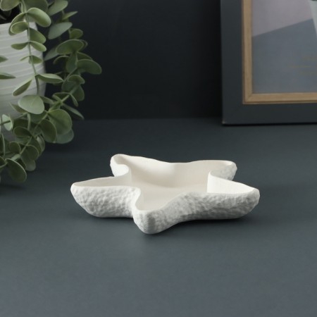 Steel stand - the candlestick "Sea star" 10x13cm, white-3