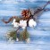 Decor "Winter charm" bumpy apple berries in the snow bow 29 cm