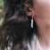 Geometry Earrings “Rectangle”, gilding, pink-turquoise color