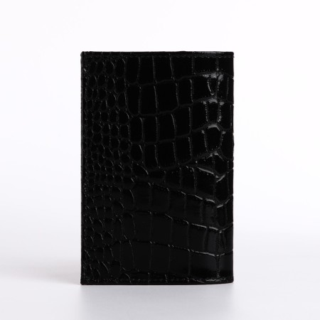 Passport cover, crocodile, black color-1
