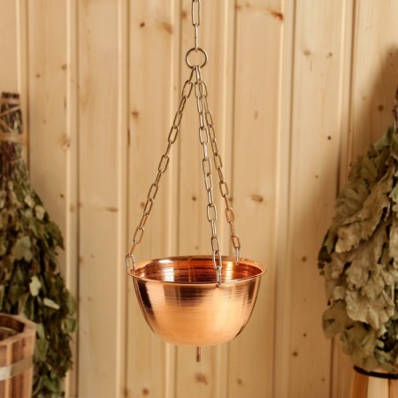 Grass and Himalayan salt bowl suspended with a dispenser d = 12cm, v = 0.4l