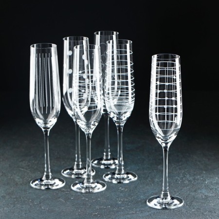 A set of champagne glasses “Viola. Elements ", 190 ml, 6 pcs
