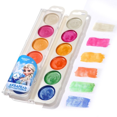 Watercolor pearl "Cold heart", 6 colors, without brush-5