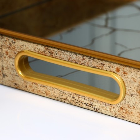 Plastic rectangular tray with the mirror "Patterns", 37 x 37 x 4.5 cm Soldier-8