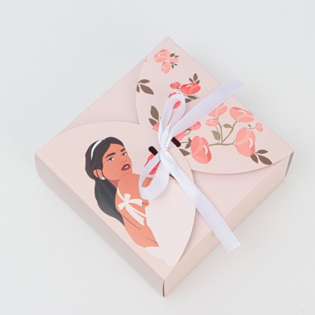 Box Gift team, packaging, "Girl", 16 x 16 x 6 cm-1