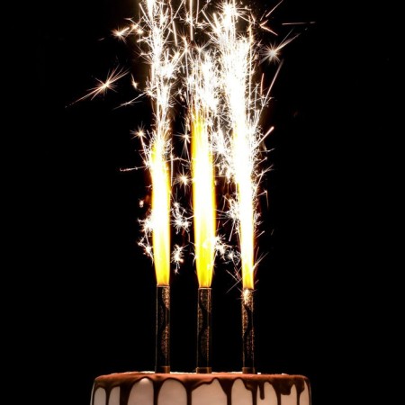 Candles Fountains for the Golden Pattern Cake, 10 cm, 30 seconds, 3 pcs-4