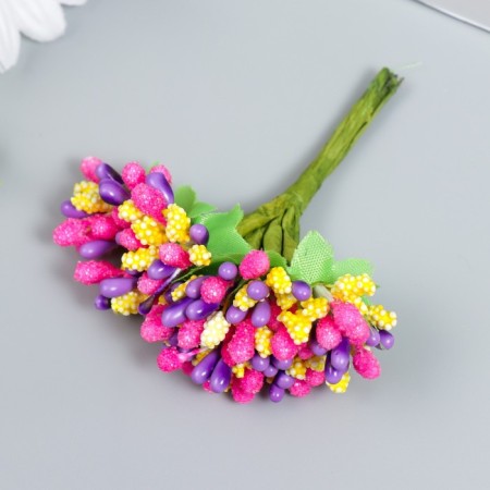 Flowers for decorating "inflorescence" Assorted lilac 1 bouquet = 12 colors 8.5 cm-1
