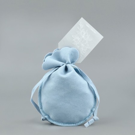 Sucker bag "flowers", blue, embossing, 9 × 12 cm-2