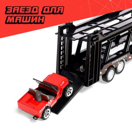 Metal truck "Carrier", inertia, with 6 machines-6