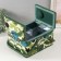 Casket for needlework "Tropical leaves on green" 19x26x14.5 cm