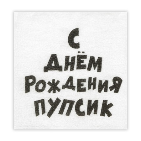 Napkins paper single -layer harmony of color "Happy birthday Pupsik" 24*24 cm, 20 pcs