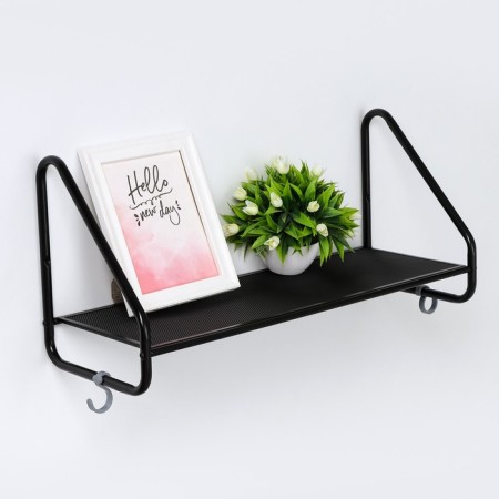 Wall -mounted shelf "Barcelona 21", 65 × 24.5 × 30 cm, black color