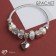 Bracelet with pearls "Margeri" heart, black and white color in silver, d = 6.5cm