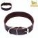 Collar of two-layer leather on the suede, 3.5 cm, Osh 41-51 cm, brown