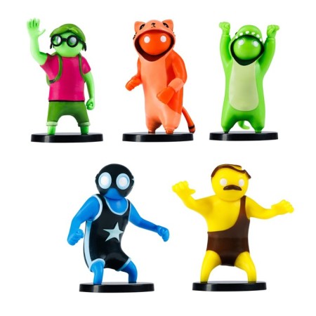Set of Gang Beasts figures, with a blue hero-rack, 5 pcs