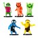 Set of Gang Beasts figures, with a blue hero-rack, 5 pcs