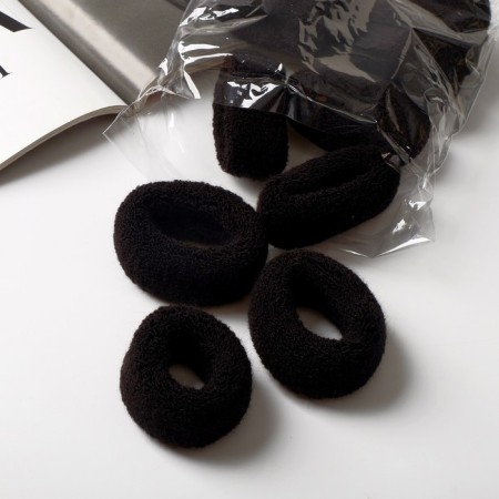 Hair elastic band "Mahrushka" (set 12 pcs) wide classic, 7x2 cm, black