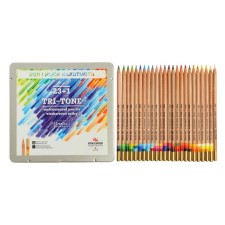 Pencils are a lot of color KOH-I-NOOR TRI-TONE 3444 24 2 pieces, metal pencil case