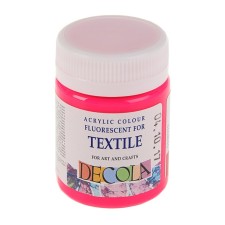 Fabric paint, bank 50 ml, ZHK Decola, Fluo fluorescent, pink (water -based acrylic), 5128322