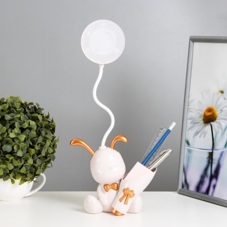 Table lamp with a "Bunny" Zaporik LED 2W 3000K USB AKB Pink 15x14x30 cm-3